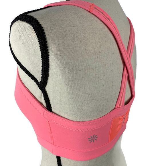 Athleta Freedom Sports Bra Criss Cross Back Rare Coral Pink 964640 Womens Sz Sm - Picture 5 of 13